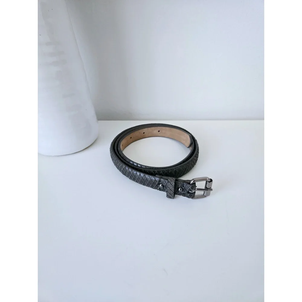 Ann Taylor Women's Leather Buckle Belt Gray Size 36-40 M''